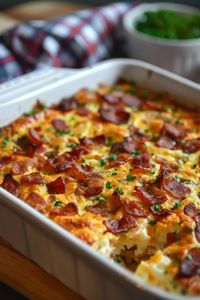 Looking for a delicious breakfast idea? Try this mouthwatering bacon breakfast casserole recipe that the whole family will love. It's easy to make and perfect for special mornings or holidays. Packed with savory flavors, this casserole is sure to become a favorite in your home. Get ready to impress your guests with this scrumptious dish! Why settle for plain old breakfast when you can enjoy the savory goodness of bacon combined with cheesy, fluffy eggs baked to perfection?