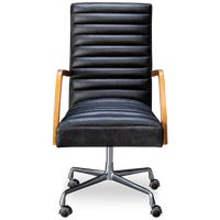 Bryson Leather Swivel Desk Chair - Jordan's Furniture