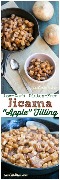 A lot of recipes call for apple pie filling, which isn't low carb. You can use a jicama apple filling instead which can be used in LCHF Keto Banting Atkins THM diets.