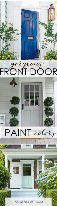 These are the BEST front door paint colors to add to your curb appeal! See more on http://ablissfulnest.com #curbappeal #designtips #paintcolors