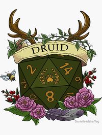 "Dice Druid" Sticker by Danie-Mahaffey | Redbubble