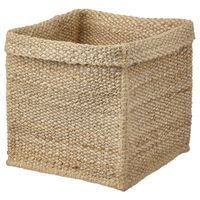 IKEA - TJILLEVIPS, Basket, jute, Jute is a durable material with natural color variations. Fits perfectly in KALLAX shelving unit and other units with shelves which are at least 12⅝" deep. All new materials have a particular smell which gradually disappears.