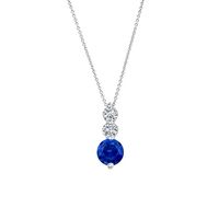 Blue Sapphire & Diamond Necklace BS-5593N