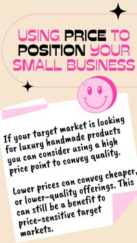 Use pricing to position your small business.