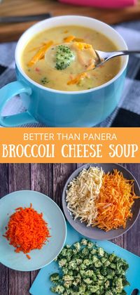 The Best Broccoli Cheese Soup has real cheese, fresh vegetables and creamy half and half and tastes even better than Panera’s Broccoli Cheddar Soup!