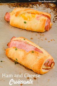 These ham and cheese croissants are just like the ones from Starbucks just from your own oven with a little help from crescent rolls, ham and cheese. For those who know about pigs in a blanket, this is the ham cousin!