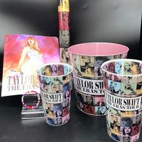 Brand New Unused Taylor Swift Eras Tour Merch 6 Pieces Included Taylor Swift Eras Tour Amc Merch Bundle 1 Pink Popcorn Tin 1 Light Glow Stick (3 Light Modes) 1 Large & 1 Medium Cup 1 Tour Poster 1 Beaded Friendship Bracelet Same/Next Business Day Shipping