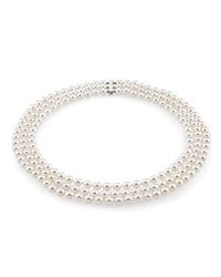 Triple Strand White Freshwater Pearl Necklace