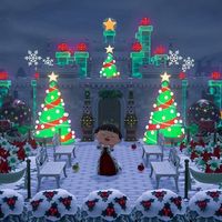 Michelle 👑 ACNH Addict on Instagram: "🎄Merry Christmas!🎄 May your day be merry and bright 🫶🏼 #acnhchristmas #acnhcastle #acnhwinter #acnhexterior Animal crossing ACNH castle Christmas merry beautiful build new horizons nintendo mom gamer explore cozy"