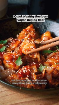 15min · 2 servings     Ingredients   • 1 Block firm tofu   • 1 Cup corn starch   • 1 White onion  • 1 Red Pepper  • 3 Cloves Garlic  Veg oil  For the sauce:  • 1 Cup water  • 2 Tsp Brown Sugar  • 1 Tbsp Hoisin  • 1 Tbsp Sweet Chilli sauce  • 1 Tbsp Ketchup  • 1 Tbsp soy sauce  • 1/2 Tsp Chilli flakes  1 Tsp Apple Cider Vinegar  Method:  • 1. Break off your tofu into fairly large chunks and cover them in cornstarch.  • 2. Now mix together your sauce ingredients in a jar.  • 3. Heat up the veg oil and shallow fry the coated tofu chunks. Then pat dry with kitchen towel.  • 4. Fry off your onion, red pepper and garlic until fragrant then add in the sauce and simmer until it thickens and then add your crispy tofu chunks and toss to coat.   • 5. Serve with rice or noodles and ENJOY!!!