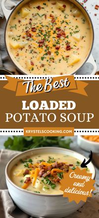 Enjoy The Best Creamy Potato Soup with this easy recipe! Made on the stovetop, it’s loaded with bacon for a rich, homemade flavor.