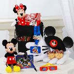 Cute idea for a gift package to welcome kids to the hotel or as a surprise announcement of the trip. Contains: Mickey and Minnie Mouse stuffed dolls, Mouse Ears Hat, Mouse Gloves, Autograph Book, Backpack, 3D Firework Glasses, Lanyard with Pins, and Chocolate Dipped Rice Krispie Treats from Disney Floral and Gifts.