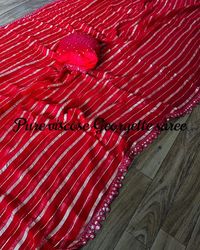 *Price 1800 free shipping* *Partywear Viscose Saree with fancy Lace with Fancy worked mirror blouse* *Saree n blouse both with lace*. *Ready to ship* 0Y14