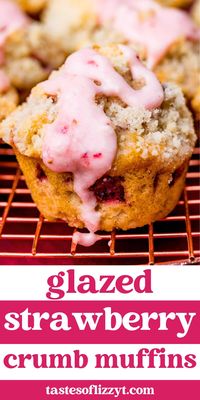 Soft, tender muffins full of strawberries and sugar crumb topping. Strawberry muffins are easy to mix up and perfect for brunch.