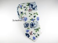 Floral Tie, Vintage Blue