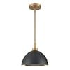 Westmore by ELK Lighting Portland Satin Brass Modern Dome Medium Hanging Pendant Light Lowes.com