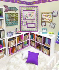 Create a fun and funky reading nook for your classroom with Retro Chic decor and accessories! #ClassroomDecorations #teachers