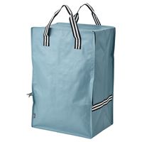 GÖRSNYGG bag, blue, 15 ¾x11 ¾x23 ½"/19 gallon This durable bag holds a lot when you´re on the go and takes up little space when it´s empty. A real everyday hero in blue with striped handles that are just as easy to carry in your hand as on your back.