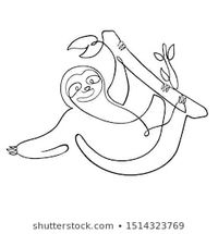 Ilustraciones, imágenes y vectores de stock sobre Hanging Sloth Drawing | Shutterstock