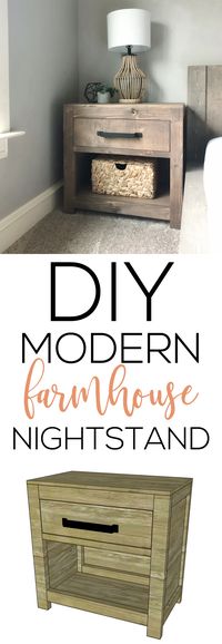 Most of y'all know I recently built a queen bed for my oldest princess, and she needed a nightstand to match! That's exactly what we built her, and I am SO thrilled with how it turned out! Check out this DIY modern farmhouse nightstand! via @shanty2chic