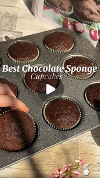 Fatima Chehab on Instagram: "My favorite go-to chocolate sponge cupcakes recipe! These are perfect for decorating with your favorite frosting/buttercream! Super soft and fluffy from the inside , you’ll fall in love with their rich chocolate flavor! They’re so easy to make for beginners and will definitely enhance your desserts’ table at every celebration!  Are you trying the recipe?🤭🧁 Recipe⬇️

250g all-purpose flour
56g cocoa powder
250g granulated sugar
55g packed light brown sugar
2 eggs
180ml sour cream
1 tsp vanilla 
120 ml vegetable oil
180ml sour cream
240ml hot coffee
1 tsp baking powder
1 tsp baking soda
¾ teaspoon salt

Steps⬇️

1. Start by preheating the oven to 350°F. Line your baking tray with cupcake liners. 
2. In a large bowl, sift together the flour, cocoa powder, baking