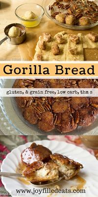 Gorilla Bread - Move over Paula Deen. This cream cheese filled cinnamon Gorilla Bread is low carb, sugar/gluten/grain free, THM S and just as delicious as yours!