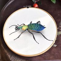 This is a three-dimensional embroidery kit that can be worn on clothes as a brooch when completed Full DIY embroidery kit for those who would like to relax and de-stress. If you are a beginner, you can also make it, it is expected to take 2-4 hours to complete. ❤Skill level: Experience. Have some challenges! ❤The Embroidery kit includes: The kit contents are included in the picture introduction ❤FAQ's: ★I've never embroidered before, will I be able to do this kit? Yes! You can do it. Not only does this kit come with everything you need to start stitching right away, including the pattern already pre-printed onto the fabric, but it also comes with our step-by-step embroidery guide. From putting the fabric in the hoop to making your first stitches, we've got you covered! ★What other supplies