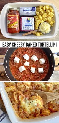 Easy Cheesy Baked Tortellini (With Meat Sauce) - Instrupix