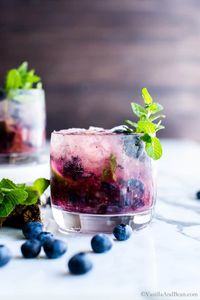 Something I look forward to every summer: fresh Blueberry Mojitos! A white rum cocktail that's easy to make, minty and super refreshing!