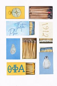 theta phi matchbox graphic, sorority art print aesthetic, bid day banner, big little reveal theme, theta phi, theta phi alpha, sorority rush, sorority recruitment, matchbox artwork, dorm decor, college girl apartment wall print, uni life, university, greek life, sorority pr, recruitment pr,