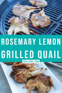 Looking to grill up something different? Then you NEED to try this grilled quail recipe! It's simple and flavorful. Pin this recipe to your favorite grilling board. #grillingrecipes#grillgirl#grilling