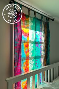 Add color and a calm glow to any space! Handmade by artisans in India, these repurposed silk curtains have lived countless lives as textiles in the form of silk sari skirts worn by Indian women before being upcycled into colorful curtains. These recycled silk curtains are the perfect addition to any boho bedroom, camper van, cabin, boat, dining room, home, office, yoga studio, yurt, or treehouse!