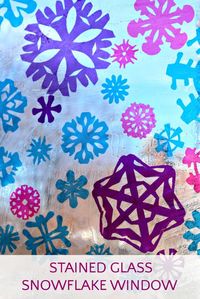 How to make a snowflake stained glass window with cellophane and soap!