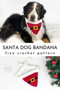 Santa Dog Bandana Crochet Pattern | Jo to the World Creations