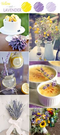 chic rustic yellow and lavender wedding color schemes