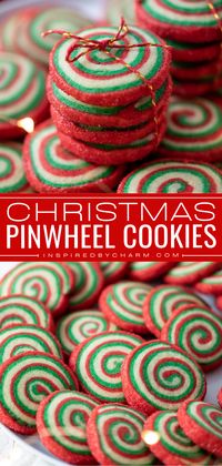 Here's another Christmas cookie idea for your tray! Strikingly colorful and vibrant while being delicious, these are the BEST Christmas Pinwheel Cookies. Save this holiday baking recipe and treat everyone to these slice-and-bake cookies!