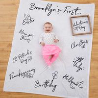 Personalized Baby's First Holiday Milestone Blanket - 21433