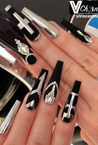 48 of These Black Coffin Nails Art Enhancements are The Most Fashionable - Lily Fashion Style