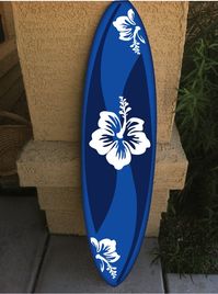 You are bidding on a custom made themed surfboard decor... It is made of high quality 3/4" plywood painted and vinyl graphiced. I put 2 coats of gloss clear coat to give it a beautiful shine to it... Pick a name or saying to go on the board. This name can be changed to anything.. for custom work please contact me let me know what you want and i can list it and send you the link. I also send you a proof of your custom board before i even make it...  the board itself is 48" long and 12" wide... If