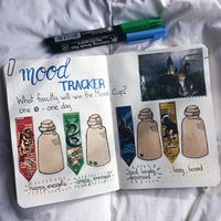 mood tracker in harry potter style bullet journal