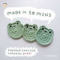 easy froggy crochet coasters