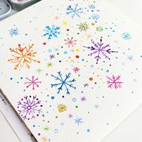 Anna Koliadych on Instagram: “Snowflakes ❄️❄️❄️❄️🥰 who says that they should be in blue tints?!😁 have a great weekend . . .watercolor - @artphilosophyco Confetti set🎨 .…”