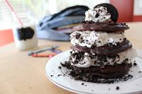 Oreo Pancakes. Recipe at SweetStacks.com. ⁠ We also have Gluten Free! ⁠ ⁠ #SweetStacks #food #foodie ⁠#glutenfree ⁠ #recipe⁠ #brunch #foodgasm #delicious #foodies⁠ #brunchtime #breakfast #pancakes⁠