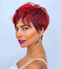 Bright Short Messy Pixie with Bangs