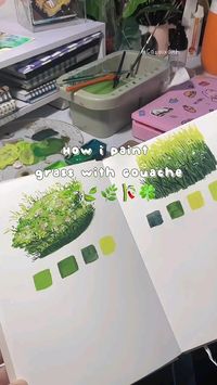 Follow this easy tutorial and painting grass