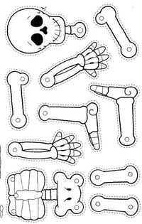 Dibujo recortable Títere esqueleto bailarin
