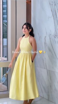 Brunching in Sunshine ☀️ 💛  (Style & trends, clothing and accessories, costumes , dresses & skirts , footwear , coffee, brunch & breakfast )  #yellowoutfit #brunchdatelook #sunnystyle #yellowfashion #brunchoutfitideas #fashionreels #ootdinspiration #ootdindia #yellowlove #weekendbrunch #brunchdate #ootdfashion