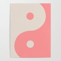 Pink Cream Yin Yang Poster