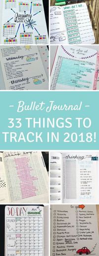 Bullet Journal Tracking Spreads - So many brilliant spreads here from tracking weight loss and water to chores and car maintenance!