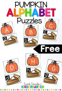 Fall Pumpkin Thanksgiving Letter Matching FREEBIE! #freebie #fall #pumpkin #thanksgiving #letters #alphabet #preschool #kindergarten #homeschool #literacycenters